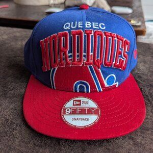 New Era 9FIFTY Quebec Nordiques Hat Vintage Hockey Snapback Blue Red NHL Cap New